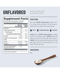 Isopure Collagen Peptides Powder, Promotes Hair, Nail, Skin and Joint Health, with Vitamin C and Biotin, Unflavored, 14 Servings