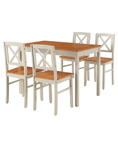 Streamdale Furniture 5-Piece Solid Rubberwood Kitchen Dining Sets