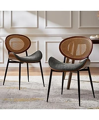 Hulala Home Pateley Mid-Century Modern Rattan Dinning Chair