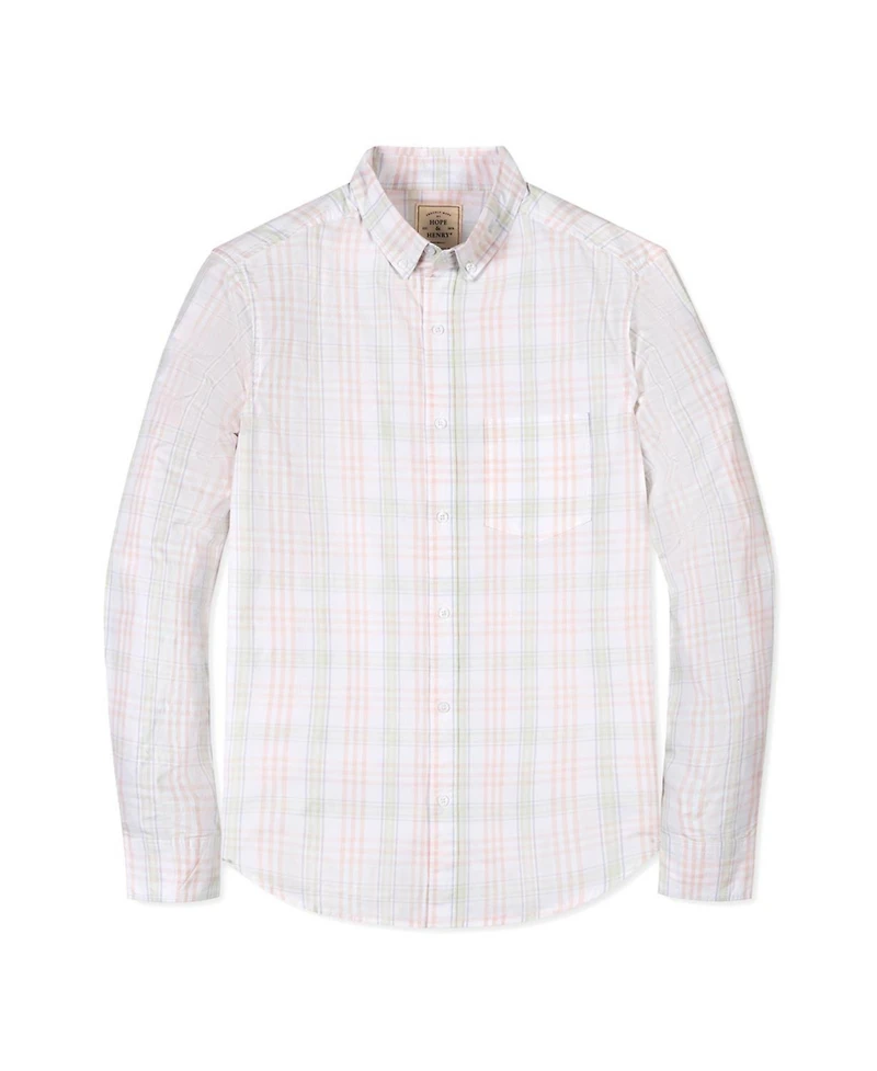 Hope & Henry Men's Organic Long Sleeve Stretch Poplin Button Down Shirt