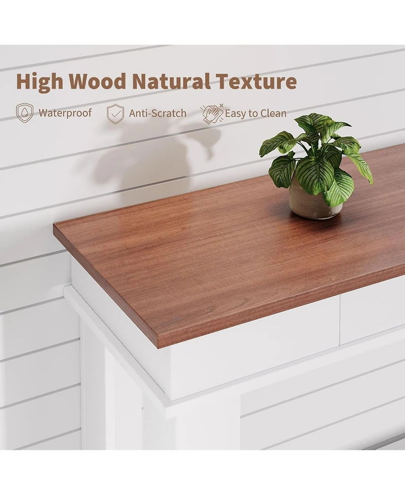 gaomon 54-Inch Farmhouse Console Table with Drawers and Open Shelf, Wooden Entryway/Sofa Table for Hallway or Living Room