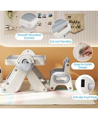 Gouun 6-in-1 Multi-Activity Children Table and Chair Set with Folding Art