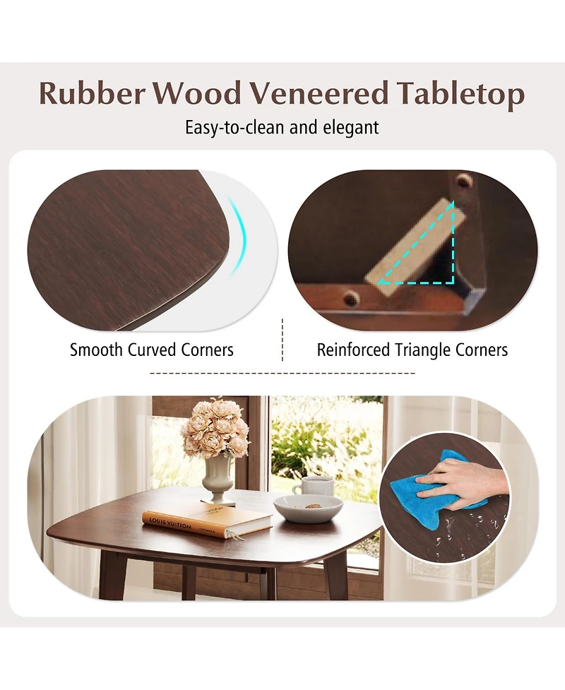 Sugift Three Piece Dining Table Set with Table and Two Chairs