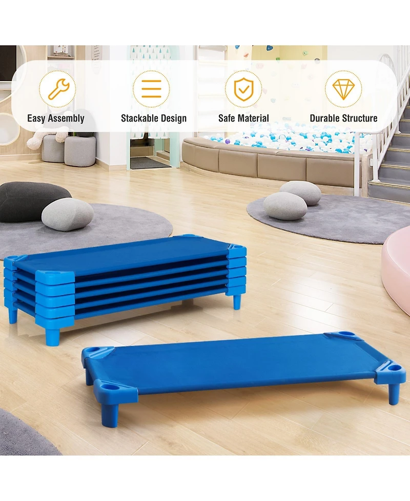 Sugift 52 x 23 Inch Pack of 6 Kids Stackable Daycare Rest Mat