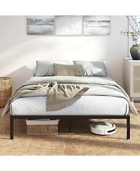 Sugift Queen Size Metal Bed Frame Heavy Duty Support Slats Mattress Foundation