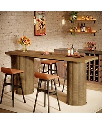 Tribesigns 70.86" High Top Pub Table, Rustic Farmhouse Counter Height Table with Cylindrical Legs for Home Bar Kitchen Dining