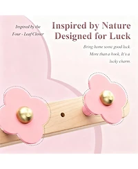 Yigii Wood Wall Hooks - Heavy Duty, 5 Pack