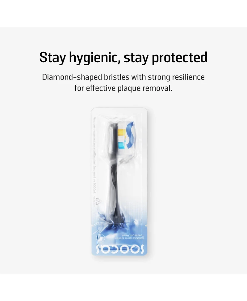 Soocas Multiclean Classic Clean Electric Toothbrush Replacement Heads, Compatible with both Neos Ii and Neos Ii Ultra, 2 Brush Heads