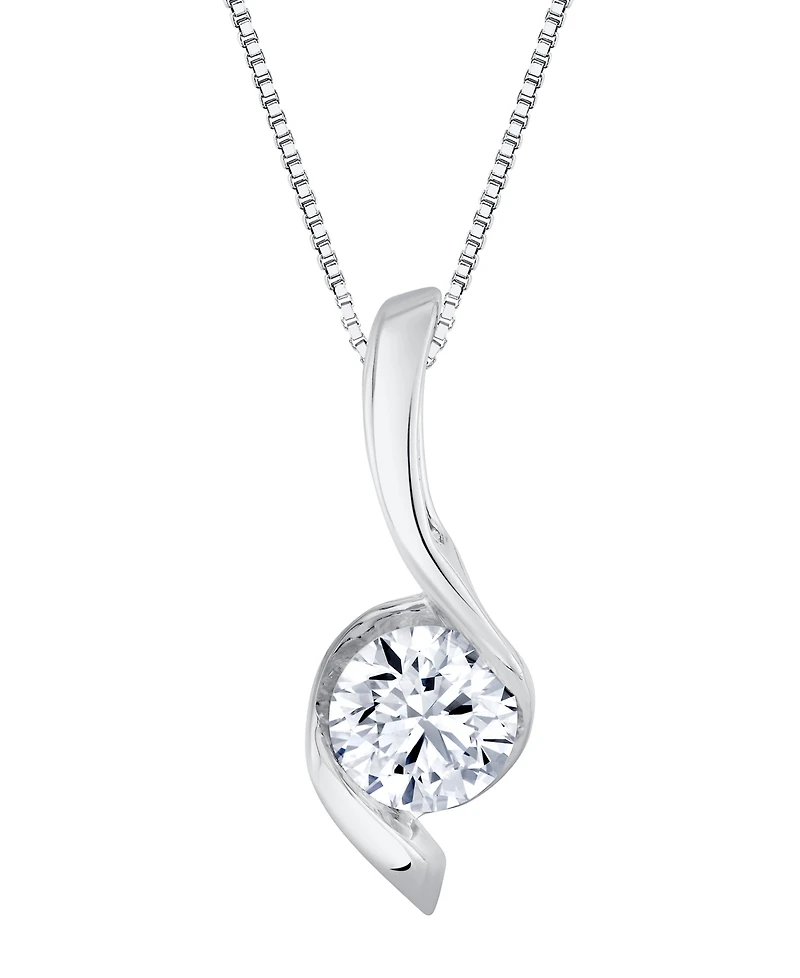 Macy's Certified Lab Grown Diamond Pendant Necklace (2 ct. t.w.) 14k White Gold (Also Available Yellow Gold)