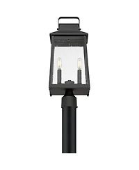 John Timberland Jubliee 20 High Modern Outdoor Post Light Fixture Pole Porch Set of 2 2-Light Metal Clear Glass Shade