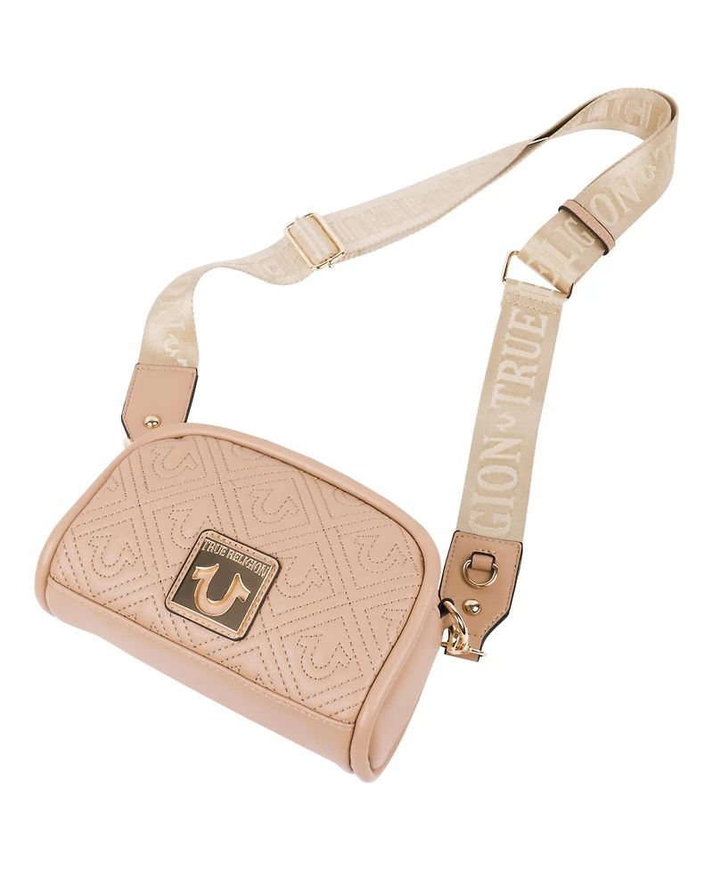 True Religion Metal Plaque Quilted Crossbody