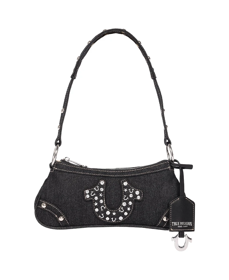 True Religion Studded Horseshoe De Denim shoulder bag
