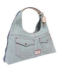 True Religion Arden Contrast Stitch Denim Hobo Bag