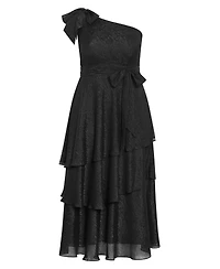 City Chic Women's Enchant Haze One Shoulder Maxi Dress
