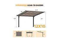 Aecojoy Outdoor Pergola Carport for Patio, Freestanding Lean-to Hardtop Gazebo.