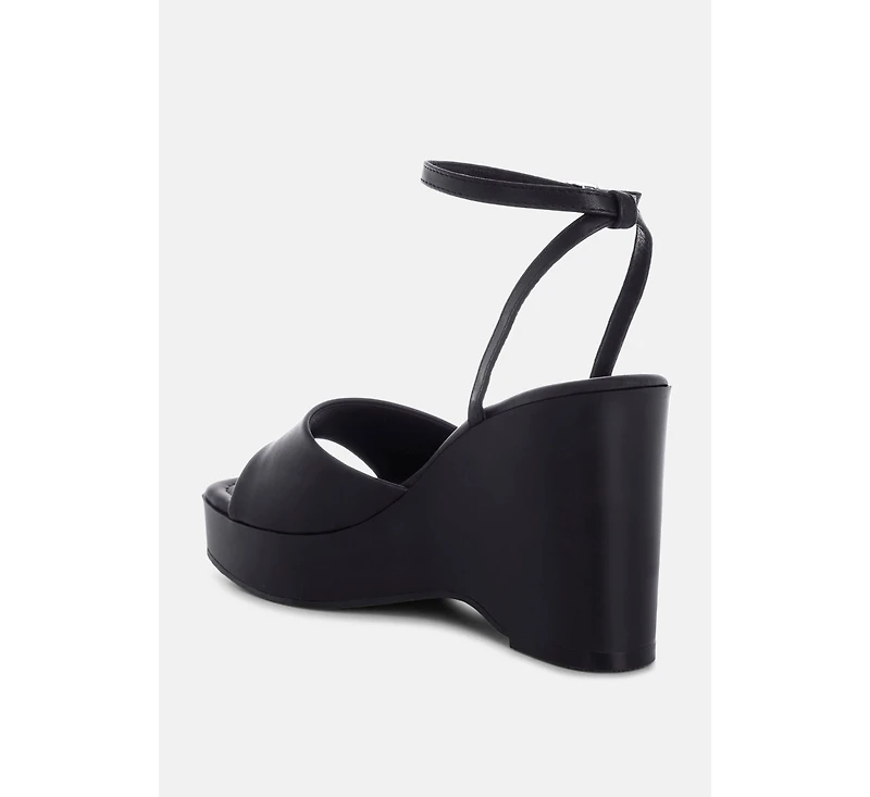 London Rag Women's Sangria Solid Platform Faux Leather Wedges