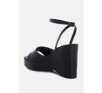 London Rag Women's Sangria Solid Platform Faux Leather Wedges