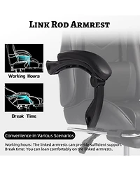 Flynama Massage Gaming Chair with Footrest,Pu Ergonomic E-Sports Chair