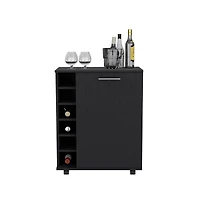 Flynama Cisco Bar Cart for Living Room with Bottle Storage and Casters