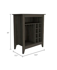 Flynama Espresso Bar Cabinet with 1 Open Shelf, 6 Built-in Wine Rack and 1 Drawer