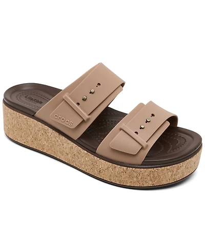 Crocs Women's Brooklyn Cork Buckle Sandals from Finish Line