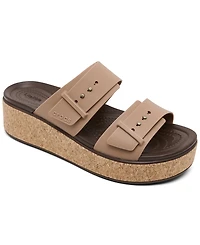Crocs Women's Brooklyn Cork Buckle Sandals from Finish Line