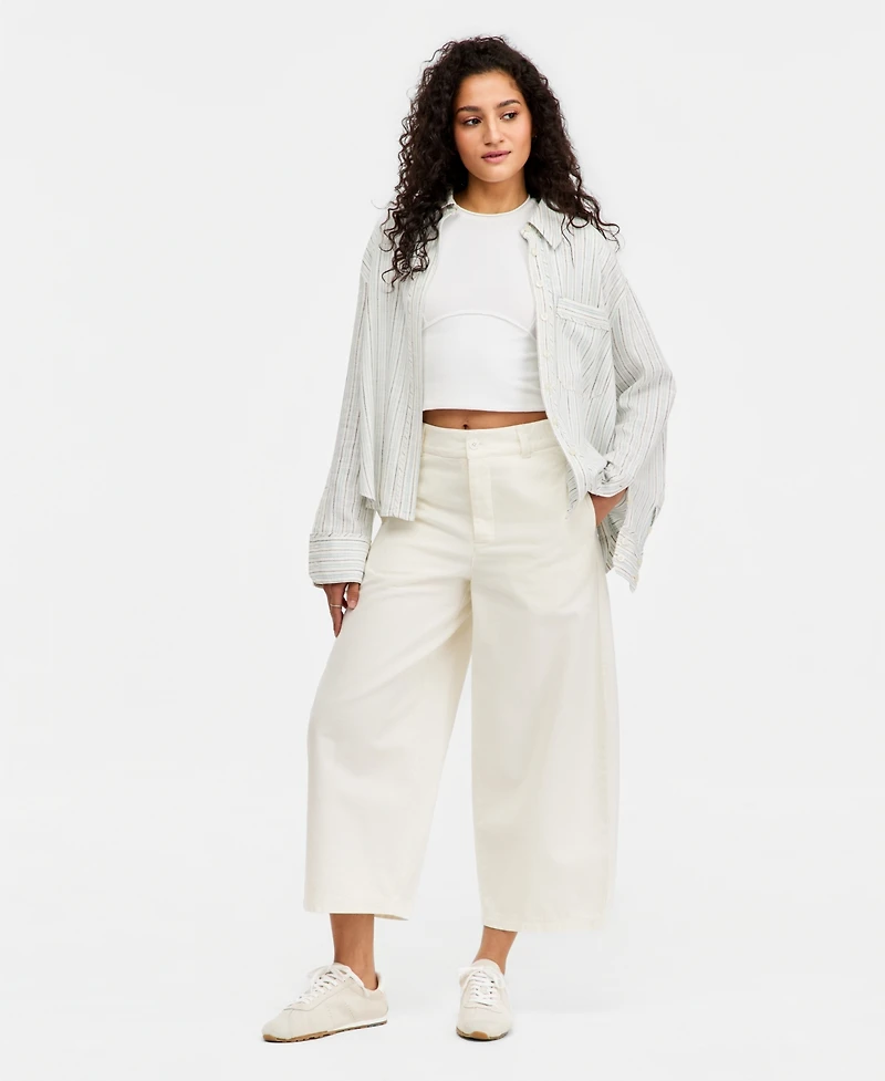Free People Women's Striped Laurel Button-Front Shirt