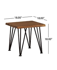 Mondawe Wood and Metal Outdoor Accent Table