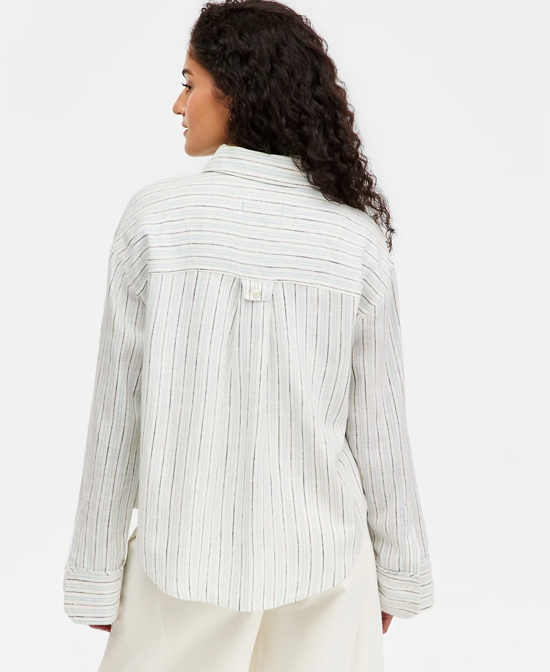 Free People Women's Striped Laurel Button-Front Shirt