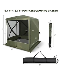 Gouun 6.7 x 6.7 ft Pop Up Gazebo with Mesh Netting and Carry Bag, Uv 50+ Protection