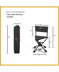 Arrowhead Outdoor 360degree(s) Degree Compact Swivel Hunting Stool Chair with No-Sink Feet - (2-Pack)