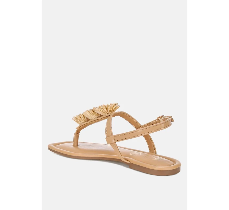 London Rag Women's Salwa Floral Applique Thong Sandals