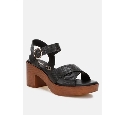 London Rag Women's Elenia Platform Block Heel Sandals