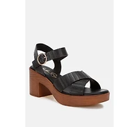 London Rag Women's Elenia Platform Block Heel Sandals