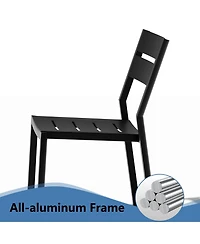 Pellebant Outdoor Patio All-Weather Dining Chairs Set Aluminum Stackable Chairs
