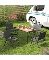 Sugift Set of 4 Patio Folding Dining Chairs with Armrests