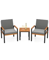 Sugift 3 Piece Patio Furniture Set Outdoor Conversation Set with Coffee Table