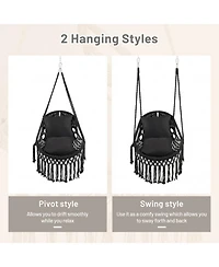 Sugift Hanging Hammock Chair with Soft Seat Cushion and Sturdy Rope Chain