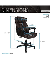 Flynama Ergonomic Executive Faux Leather Office Chair,Diamond-Stitched High Back Chair