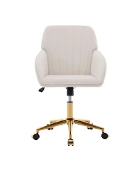 Flynama Gold Base Luxury Ergonomic Swivel Office Chair,Long Sitting Comfort Chair