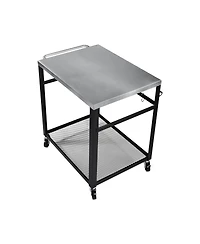 Flynama 2-Tier Grill Cart with Stainless Steel Top and Mesh Shelf