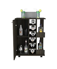 Flynama Espresso Bar Cart with 2 External Shelves, 6 Racks and Locking Casters