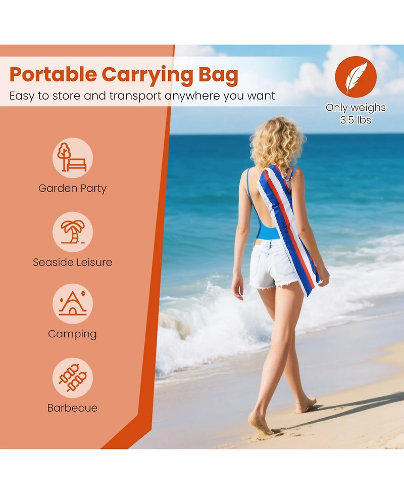 Gouun 6.5 ft Portable Beach Umbrella with Upf 50+ Sun Protection and Push-Button Tilt