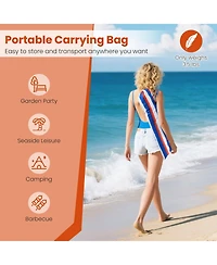 Gouun 6.5 ft Portable Beach Umbrella with Upf 50+ Sun Protection and Push-Button Tilt