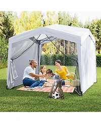 Gouun 10 x 10 ft Pop-Up Canopy Tent with 4 Sidewalls, Mesh Netting and Wheeled Bag
