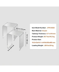 Gouun Acrylic C-Shaped End Tables Set of 2 Lucite