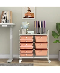 Gouun 9-Drawer Rolling Cart with 3 Large and 6 Medium Drawers