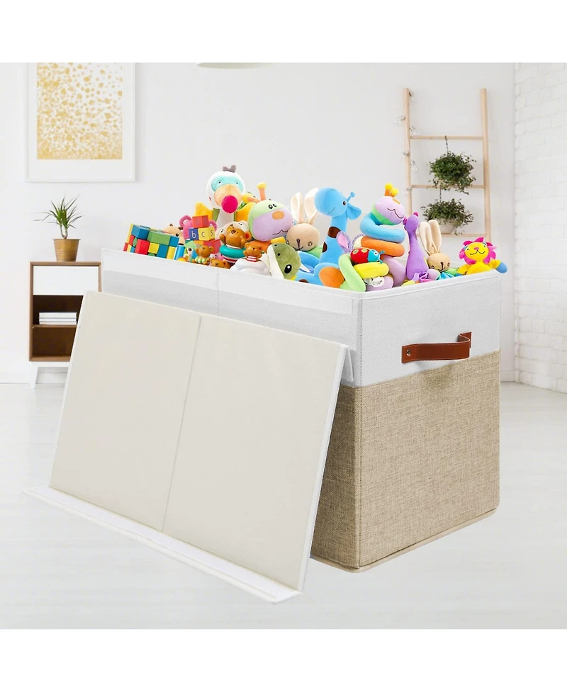 Gnuadz Storage Box With Lid Sturdy Toys Chest Organizer Dividers Closet Bedroom Playroom