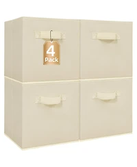 Gnuadz 4 Pack Cubes Collapsible Bins Fabric Foldable Organization Closet Shelves Offices Toys