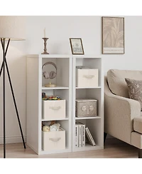 Gnuadz 3 Piece Fabric Closet Organizer Storage Bin Foldable Shelf Basket